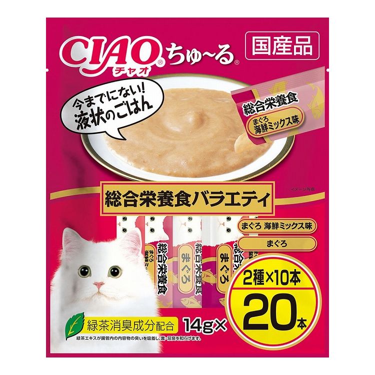 【2個セット】 CIAO ちゅ~る 総合栄養食バラエティ 14g×20本 x2【ポイント10倍】【送料無料】