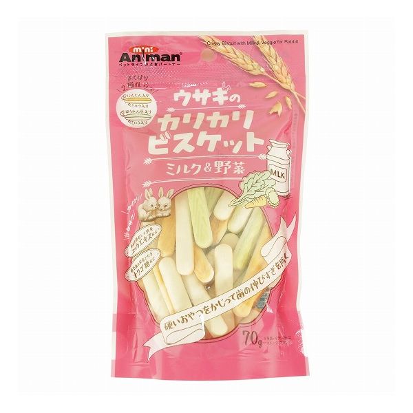 其它 - 【12個セット】 ミニアニマン ウサギのカリカリビスケット ミルク&野菜 70g x12【送料無料】