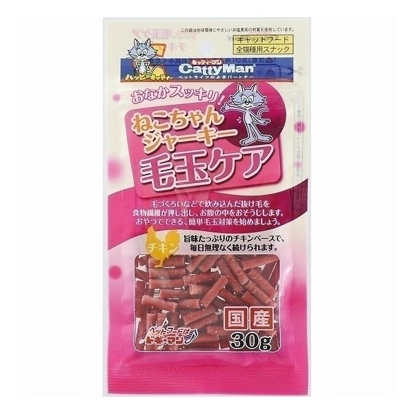 Jerky - 【12個セット】 キャティーマン ねこちゃんジャーキー毛玉ケア チキン 30g x12