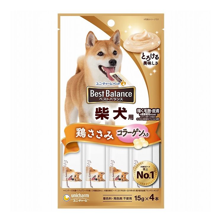 【6個セット】 ユニチャーム ベストバランスおやつ 柴犬用 鶏ささみ入り 15g×4本【ポイント10倍】