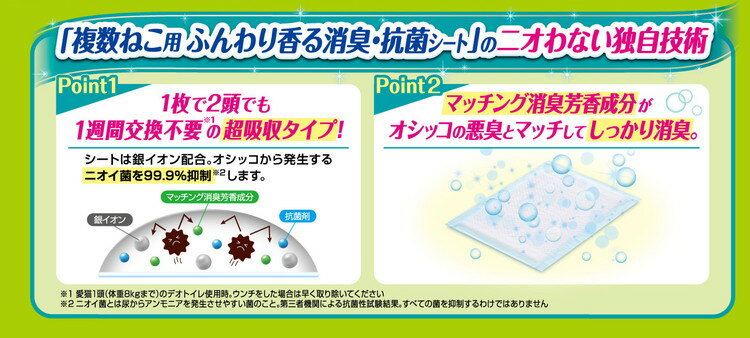 【2個セット】 ユニチャーム デオトイレ 複数ねこ用 ふんわり香る消臭・抗菌シート ナチュラルソープの香り 16枚【ポイント10倍】【送料無料】