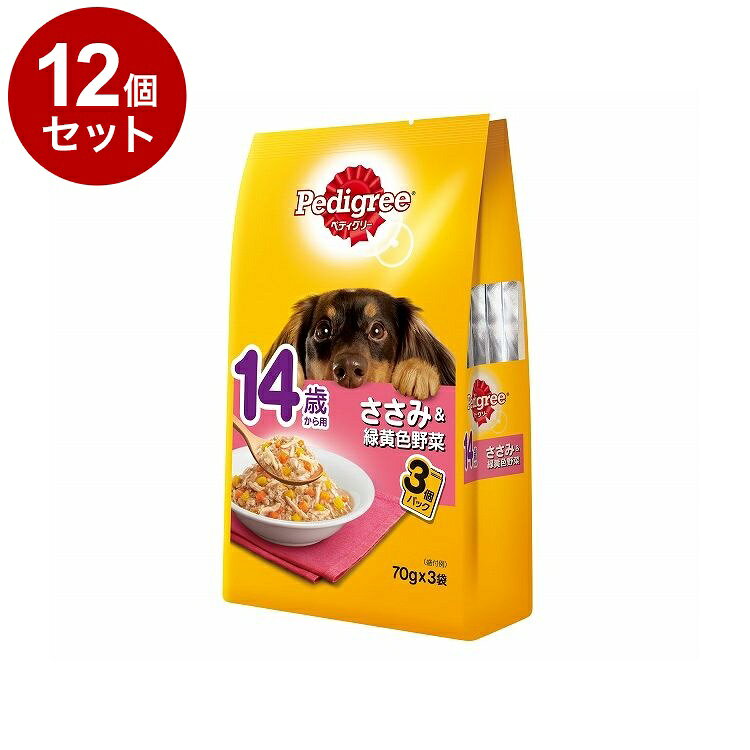 【取り寄せ品のご注意事項（ご注文前にご確認ください）】・本商品は原則注文後のキャンセルはお受けできません。・本商品と他商品で同梱注文をいただき、仮に他商品が完売等でご用意できない場合でも本商品は発送させていただきます。・本商品を複数（2点以上）注文いただき、完売等で注文数のご用意できない場合でもご用意できた数量は発送させていただきます。【商品説明】愛犬の元気で楽しい毎日をささえる栄養バランスとおいしさ！14歳頃からの愛犬に必要な栄養がバランス良くとれる総合栄養食です。愛犬が大好きなささみに、ビタミン豊富な緑黄色野菜を加えました。●原材料(成分)肉類(チキン、ささみ、ビーフ、鶏レバー等)、野菜類(にんじん、かぼちゃ)、小麦グルテン、ビートパルプ、大豆油、グルコサミン、ビタミン類(B1、B2、B6、B12、C、D3、E、K、コリン、ナイアシン、パントテン酸、ビオチン、葉酸)、ミネラル類(Ca、Cl、Cu、Fe、I、K、Mg、Mn、Na、Se、Zn)、アミノ酸類(タウリン)、増粘安定剤(加工でん粉、増粘多糖類)、リン酸塩、EDTA-Na、発色剤(亜硝酸Na)●保証成分タンパク質6.0％以上、脂質3.0％以上、粗繊維1.0％以下、灰分3.0％以下、水分86.0％以下●賞味／使用期限(未開封)24ヶ月※仕入れ元の規定により3か月以上期限の残った商品のみ出荷致します。●保管方法・直射日光、高温多湿の場所をさけて保存してください。・開封後はお早めにご使用下さい。●原産国タイ●メーカー名マースジャパンリミテッド【送料について】北海道、沖縄、離島は送料を頂きます。