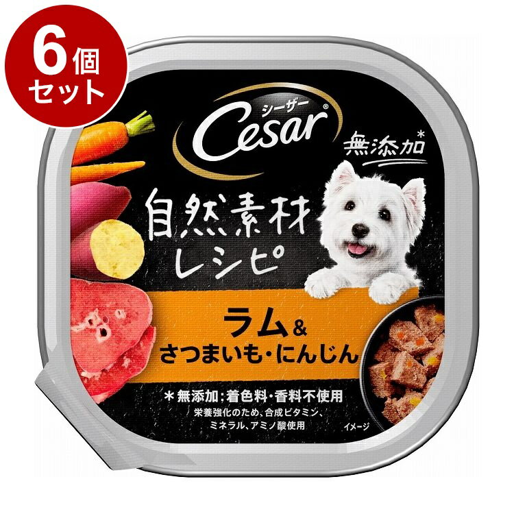 Old Dogs - 【6個セット】 シーザー 自然素材レシピ ラム&さつまいも・にんじん 85g【ポイント10倍】