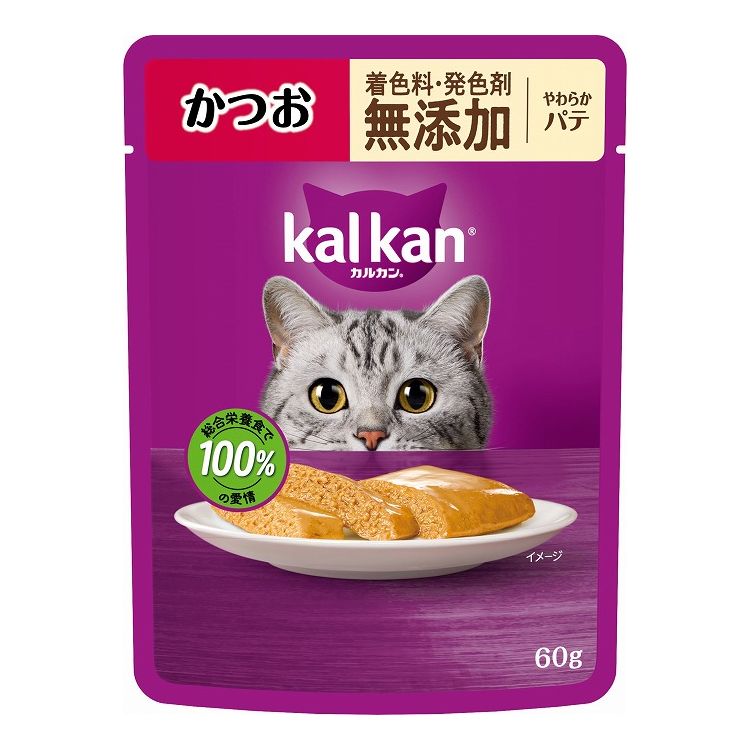 カルカン　パウチ　やわらかパテ　かつお　着色料・発色剤　無添加　60g×12　キャットフード　関東当日便