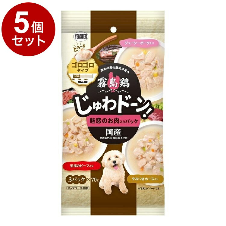【5個セット】 イースター 霧島鶏 じゅわドーン! ゴロゴロ 魅惑のお肉入りパック 210g (70g×3袋)【ポイント10倍】【送料無料】