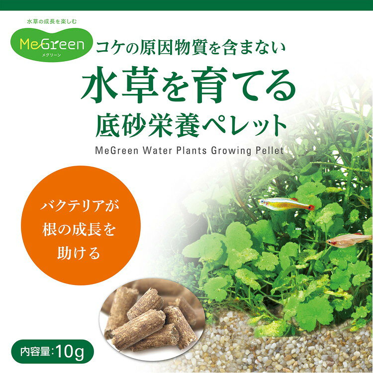 GEX ジェックス Megreen 水草を育てる底砂栄養ペレット 10g【ポイント10倍】