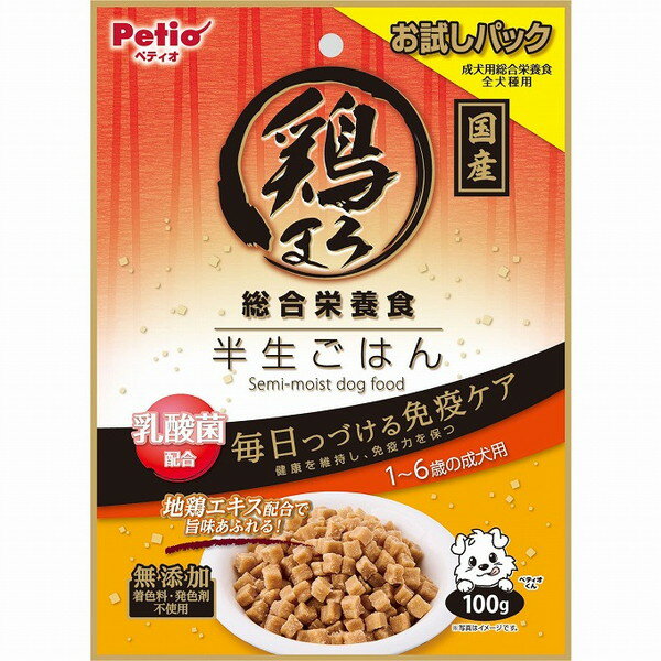 ペティオ 鶏まろ 総合栄養食 半生ごはん 1~6歳の成犬用 100g【ポイント10倍】