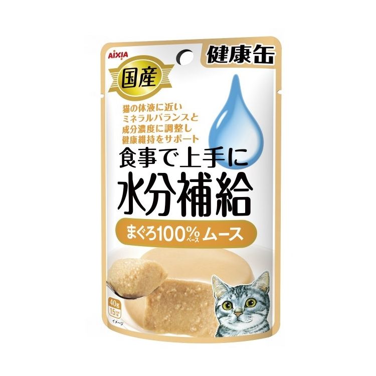 アイシア 国産 健康缶パウチ 水分補給 まぐろムース 40g【ポイント10倍】