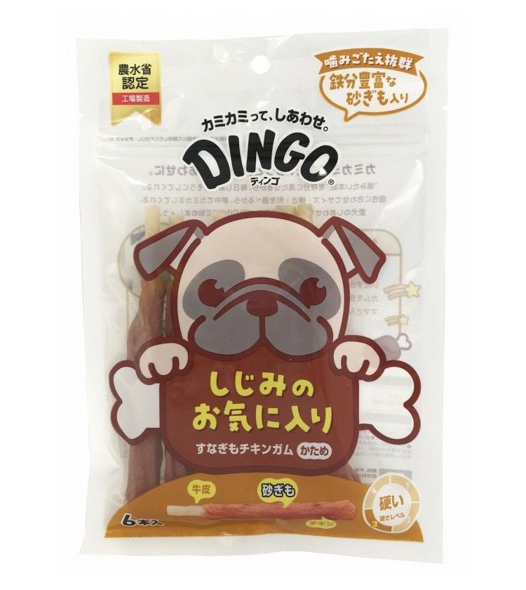 【8個セット】 ディンゴ すなぎもチキンガム かため 6本入【ポイント10倍】【送料無料】 2