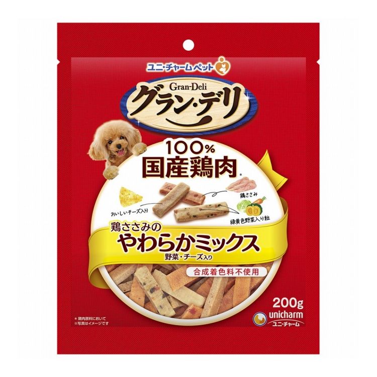 樂天商城 - ユニチャーム グランデリ おやつ 鶏ささみのやわらかミックス野菜・チーズ入り 200g【ポイント10倍】