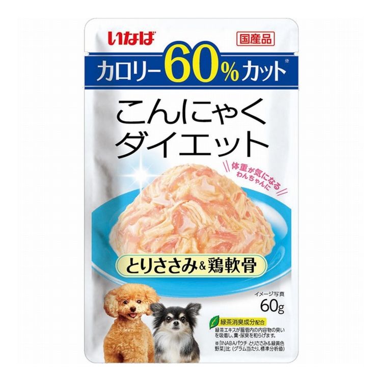 いなばペットフード こんにゃくダイエット とりささみ&鶏軟骨 60g【ポイント10倍】