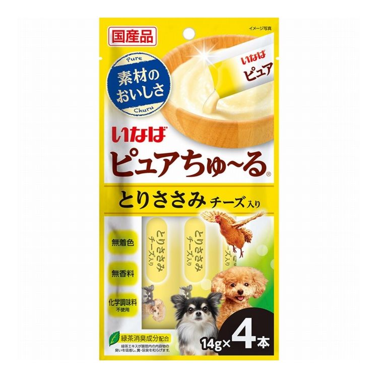 いなばペットフード ピュアちゅ~る とりささみ チーズ入り 14g×4本【ポイント10倍】