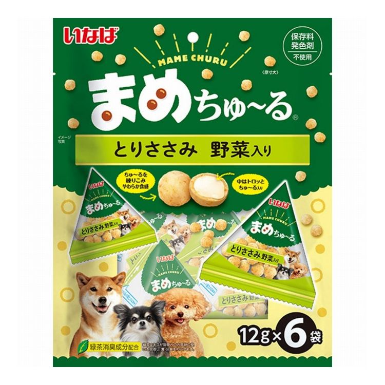いなばペットフード まめちゅ~る とりささみ 野菜入り 12g×6袋【ポイント10倍】