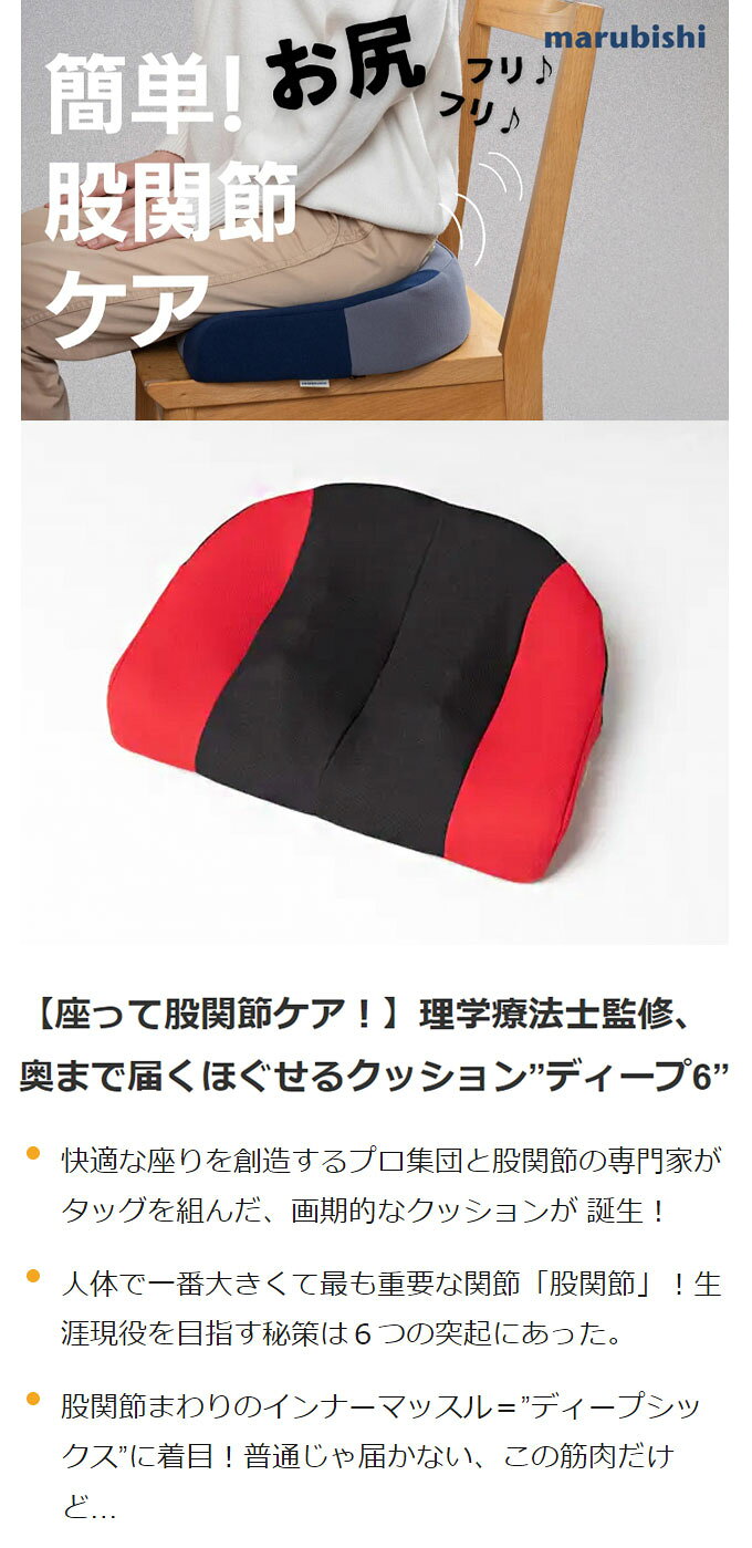 ディープ6 クッション レッド×ブラック デスクワーク リモートワーク シートクッション カバー 洗える オフィス用 長時間使用 座布団 車 チェアクッション 在宅 健康 椅子用(代引不可)【ポイント10倍】【送料無料】 rcmd-36555928 リコメン堂 サンプル画像2