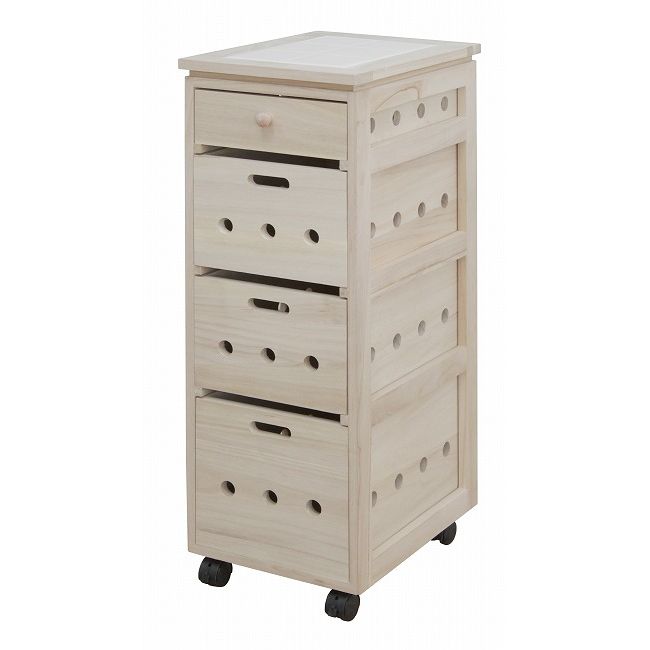 桐製タイル付万能ストッカー キッチンストッカー キッチン収納 桐製 タイル付万能収納庫 野菜ストッカ..