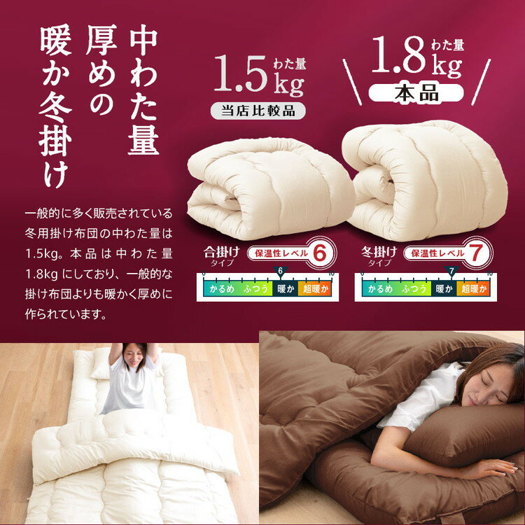 あったか洗える掛け布団 シングルロング 2.0...の紹介画像3