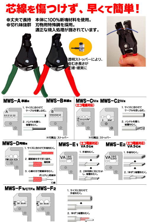 (まとめ)ワイヤーストリッパー 【単線用×2セット】 マーベル MWS-A (代引不可)