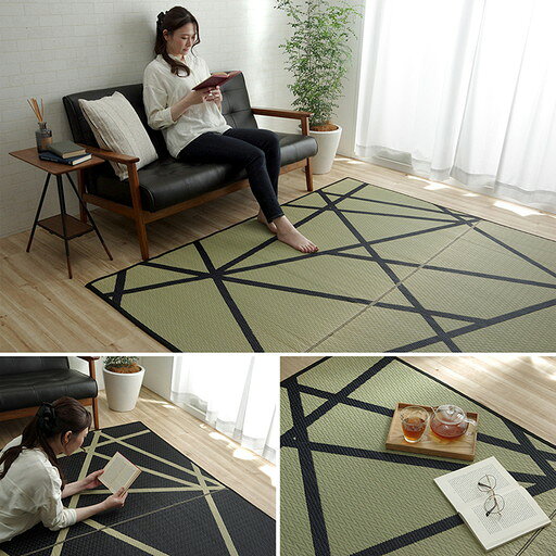 い草 ラグマット/絨毯 【約191×250cm ナチュラル】 日本製 抗菌 防臭 調湿効果 弾力性 耐久性 ウレタン 〔リビング〕 (代引不可) [3]