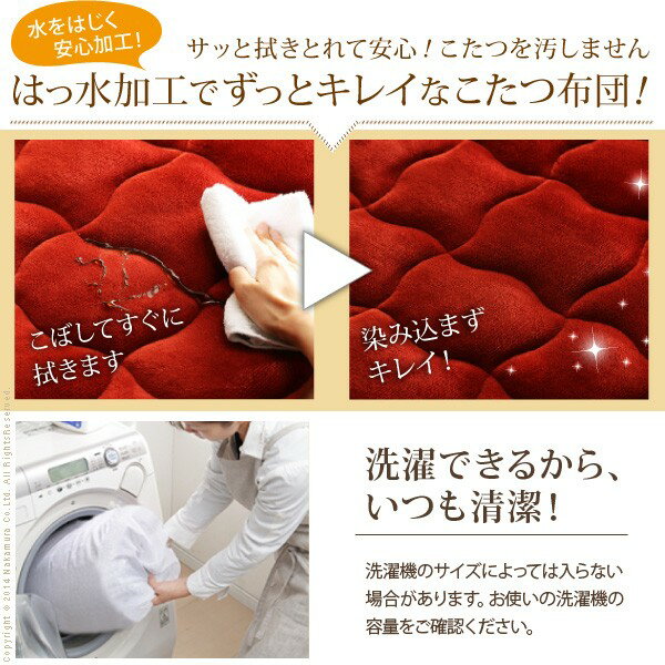こたつ布団 長方形 省スペース はっ水リバーシブルターンナップダイニングこたつ布団 〔モルフダイニング〕 90x60cmこたつ用(252x222) 撥水 洗える ハイタイプ こたつ用掛け布団(代引不可)【送料無料】 [2]