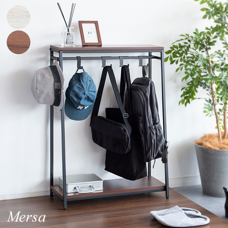 バッグラック Mersa メルサ 玄関 廊下 バッグ 小物収納 ランドセル収納 ランドセルラック 省スペース 子ども部屋 リビング 収納 フック かばん 幅60cm 奥行25cm シンプル おしゃれ 省スペース(代引不可)【送料無料】