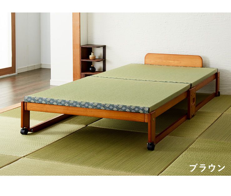【ヘッドボードなし】中居木工 日本製 折りたたみ 畳 ベッド ひのき ハイタイプ シ...