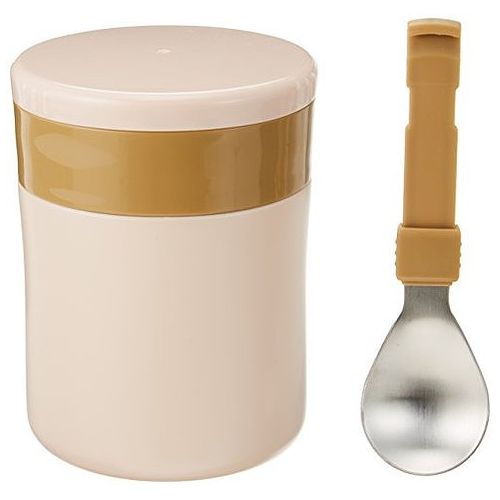 ベストコ ステンレスフードマグ 400ml スプーン付 アイボリー ホットすまいる ND-8595