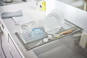 山崎実業 折り畳み水切り プレート Plate シリコーントレー付き L ホワイト【送料無料】(3)
