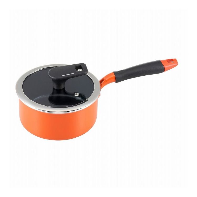 ベストコ 片手鍋 16cm ソースパン IH ガス火対応 オレンジ 耐摩耗性300万回 ND-6261 ベストウェア レジスタンス【送料無料】
