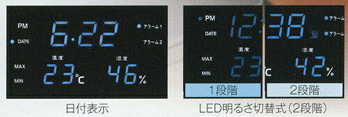 LED温湿度電波時計 C-8344 LED温湿度電波時計 C-8344/20点入り(代引き不可)【ポイント10倍】