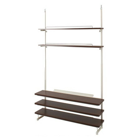 突っ張り壁面薄型テレビラック 幅119.5cm ダークブラウン 機能的 天井つっぱり 薄型テレビ台 薄型テレビボード 壁面収納(代引不可)【送料無料】