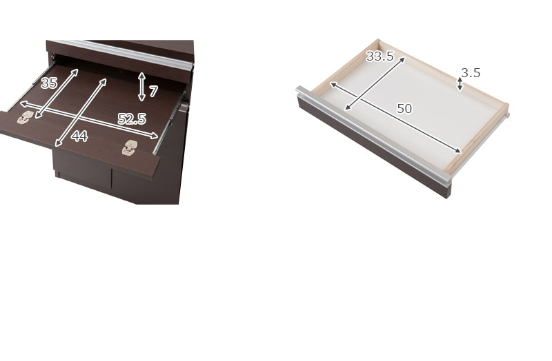 シンプル&スタイリッシュデザインPCデスク幅60cmブラウン 国産 完成品 日本製 幅60 デスク パソコンデスク PCデスク(代引不可)【送料無料】 [3]