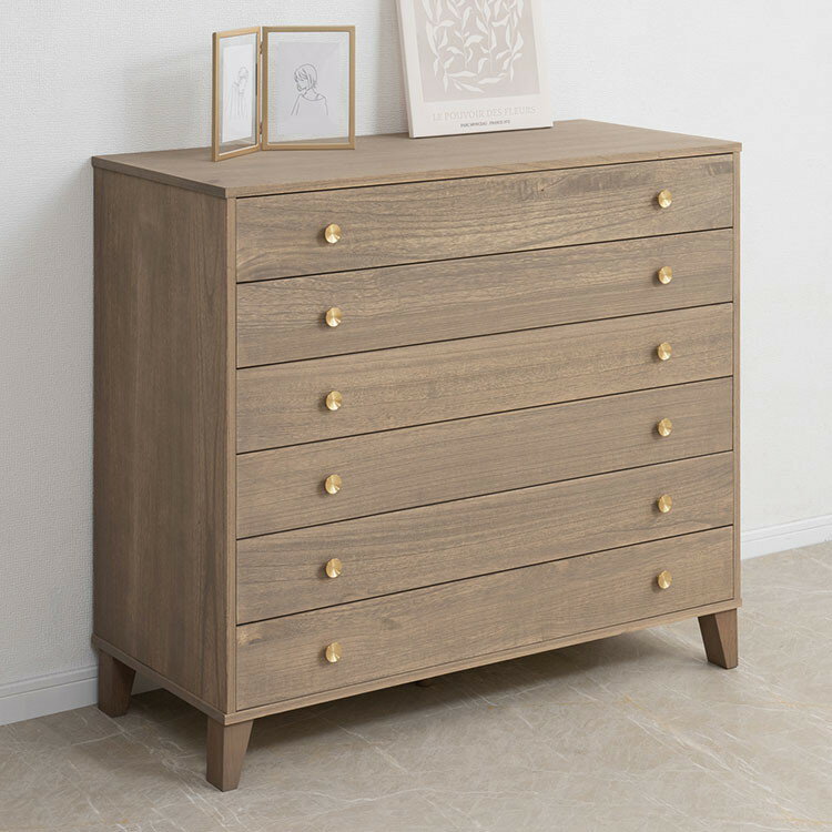 桐結 MUSUBI 総桐チェスト 6段 幅100 奥行44 高さ89 グレージュ 日本製 完成品 うづくり仕上げ 浮造り仕上げ 真鍮 取っ手 モダン 天然木 チェス 洋服タンス 桐タンス 桐たんす 引き出し(代引不可)【送料無料】