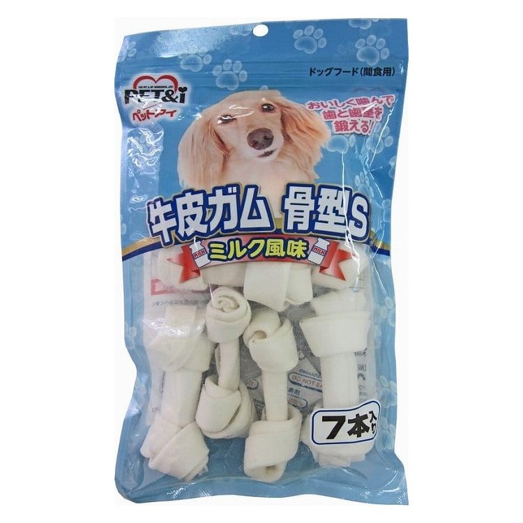 Chewing Gums - ペットアイ 牛皮ガム 骨型S ミルク風味7本 ペットフード おやつ