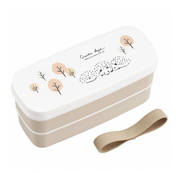 オーエスケー 日本製 hedgehog ヘッジホッグ ランチボックス二段 仕切付 上340ml下300ml PW-28K お弁当 ランチOSK【送料無料】