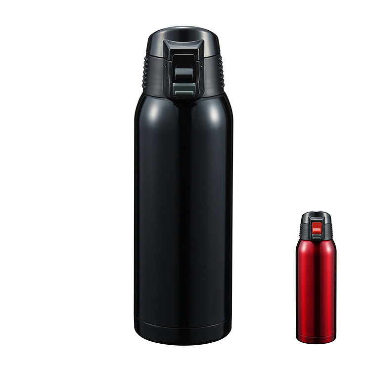 商品サイズ：幅8×奥行8×高さ25.3cm　405g材質本体＝ステンレス鋼、外面（アクリル樹脂塗装）蓋＝ABS樹脂飲み口部=ポリプロピレンパッキン=シリコンゴム原産国：中国　完成品保温・保冷対応保温効力=89℃以上（1時間）72℃以上（6時間）スポーツやアウトドア、オフィスに様々な場所で活躍します片手でワンタッチ開閉 安心ロック機能直飲みタイプのすばやく水分補給 容量・750mlのワンプッシュ式・携帯マグですすばやく飲むための片手でできる簡単操作ワンタッチでボトルをロック ロックを解除してボタンをプッシュ ワンプッシュで開き、使いやすさバツグン保温・保冷力に優れたステンレス魔法瓶仕様（断熱二重構造＝外ビンと内ビンの間に真空の壁を作って熱を外に逃がさない構造 熱源を使用しないのでエコロジーの面からもお勧めします）ですホットドリンクも、コールドドリンクも使える温・冷両用スポーツマグです【代引きについて】こちらの商品は、代引きでの出荷は受け付けておりません。【送料について】沖縄、離島は送料を頂きます。