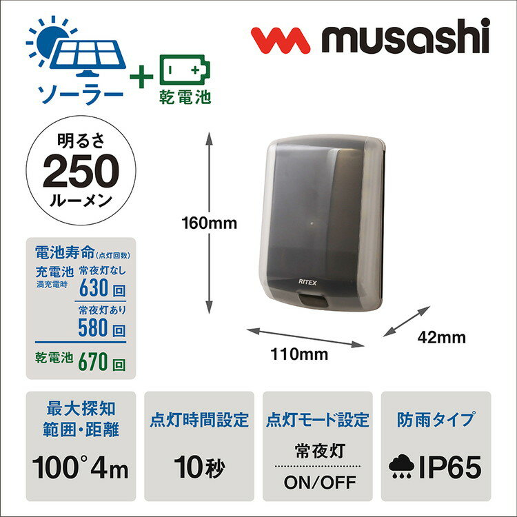 ムサシ 屋外 防犯 人感センサーライト どこで...の紹介画像2