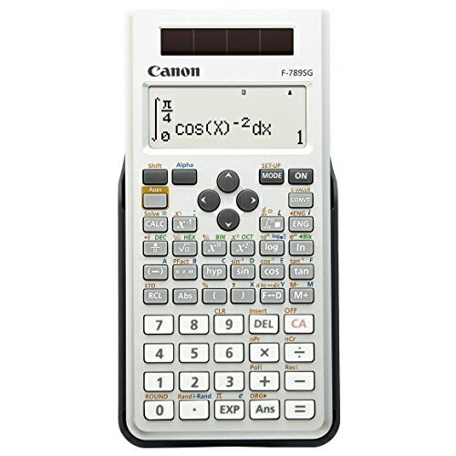 CANON　関数電卓 仮数10桁 教科書ビューディスプレイ 445関数機能搭載 19メモリ 79科学定数 数式通り方式入力 新機能Appsキー搭載 グリーン購入法対応 ソーラー&内蔵電池併用デュアルパワー ハードカバー付 ホワイト F-789SG-SL SOB　6952B001　 ●グリーン購入法対応。●教科書ビュー&2電源方式。●新機能Appsキー搭載。●内部演算最大18 桁で高精度な計算が可能。●ハードカバー付き。【送料について】北海道、沖縄、離島は送料を頂きます。