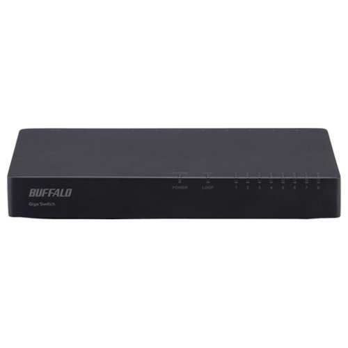 バッファロー Giga対応 スイッチングHub 8ポート プラスチック筐体/電源内蔵モデル ブラック ( LSW5-GT-8NP/BK )(HUB)