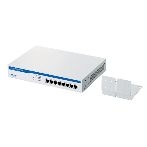 ロジテック Giga対応 8Port PoE給電ハブ/電源内蔵/メタル筐体/ホワイト (LAN-GSW08ES8M3A)
