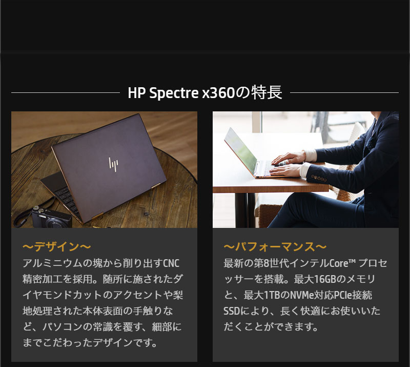 HP Spectre x360 (Core i5 /8GB/256GB SSD/のぞき見防止プライバシーモード対応)(Office なし) 13-ae000 ベーシックモデル【ポイント10倍】【送料無料】