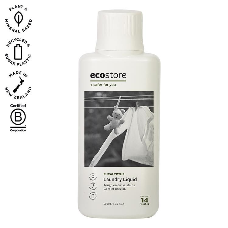 【単品2個セット】 ecostore ランドリーリキッド ユーカリ 500mL エコストア 洗剤 液体洗剤 肌にやさしい 天然 植物由来 敏感肌 低刺激【ポイント10倍】【送料無料】
