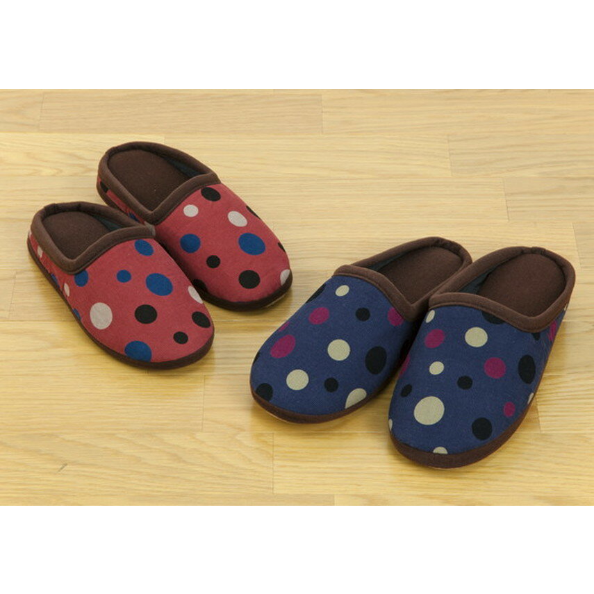 オフィス サンダル オフィスサンダル スリッパ おしゃれ 室内履き コーデュロイ小音スリッパ水玉M・Lセット (代引き不可)【送料無料】