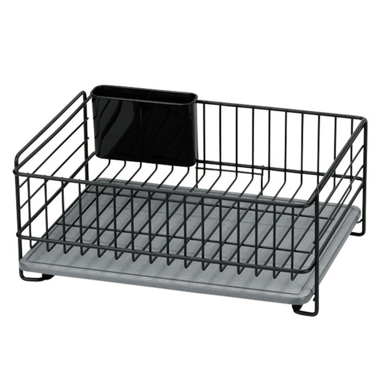 スキット 珪藻土トレー水切りバスケット ブラック HB-5314 パール金属 キッチン用品 水切り 食器洗い ..