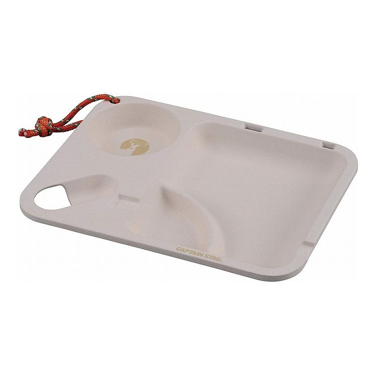 キャプテンスタッグ TAKE-FIBER ランチプレートスクエア26cm ナチュラル UP-2671 キャンプ アウトドア ..