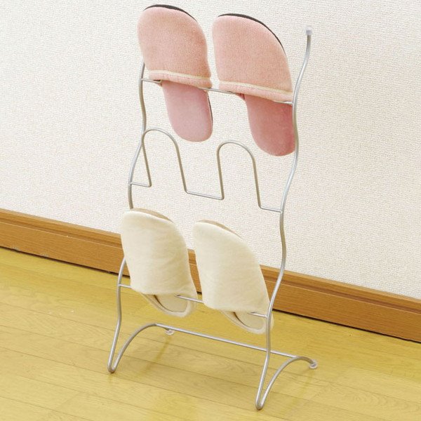 ワイヤースリッパラック3段 シルバー N-7889