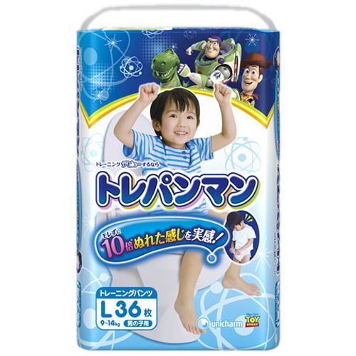 【4個セット】 トレパンマン 男の子用 Lサイズ 36枚 ベビー&キッズ おむつ 紙おむつ トレーニングパンツ(紙用) ユニ・チャーム【送料無料】