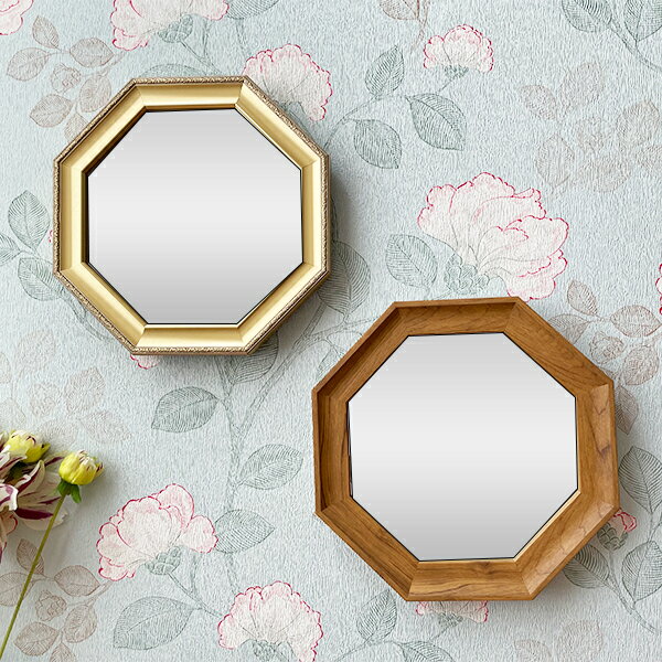 プロローグ スタンド & ウォールミラー Sサイズ 17cm 八角形 木目 ミラー プロローグ 国産 インテリア ギフト 玄関 トイレ 八角 壁掛けミラー 卓上ミラー オシャレ 八角(代引不可)【送料無料】