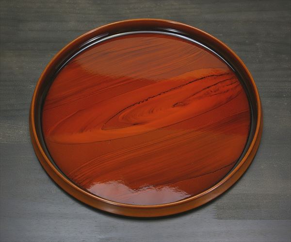 橋本達之助工芸 丸盆 チークトレー 30cm (代引不可)【送料無料】