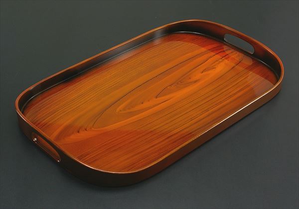 橋本達之助工芸 長手盆 チークトレー 42cm 取手穴付 (代引不可)【送料無料】