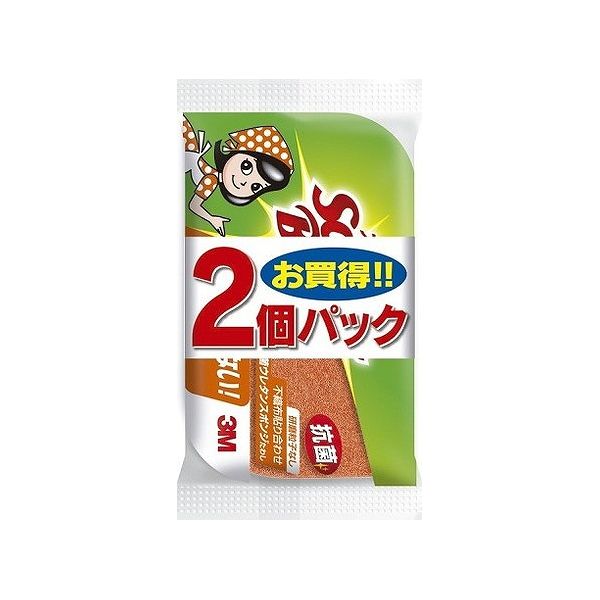 For Tableware - 【5個セット】スコッチブライト 抗菌ウレタンスポンジたわし 3層リーフ型 2個パック （ キッチンスポンジ ）(代引不可)【送料無料】